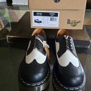 Dr. Martens Black and White Leather Oxfords
